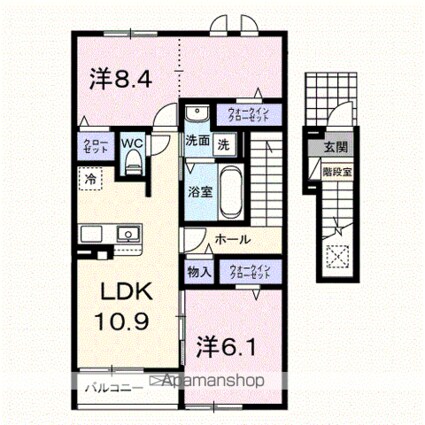 シエル　ブリュ[2LDK/61.14m2]の間取図