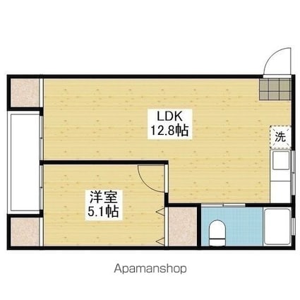 アルト久万ノ台[1LDK/37m2]の間取図