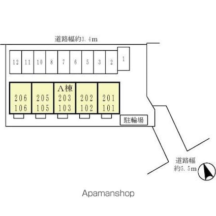 和歌山県和歌山市松江東２丁目[1DK/29.25m2]の配置図