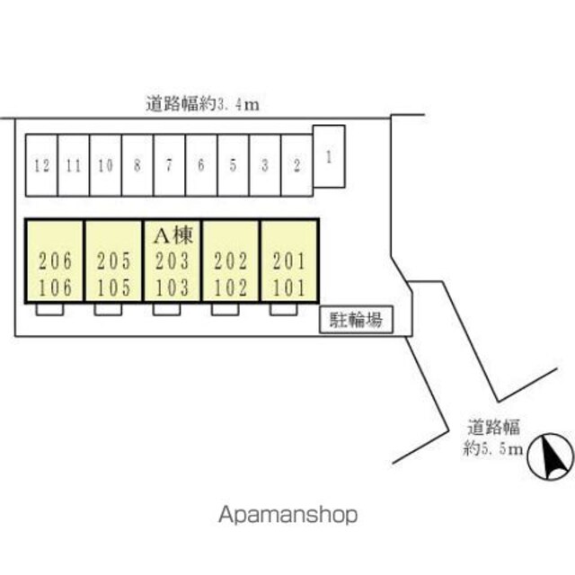 和歌山県和歌山市松江東２丁目[1DK/29.25m2]の配置図