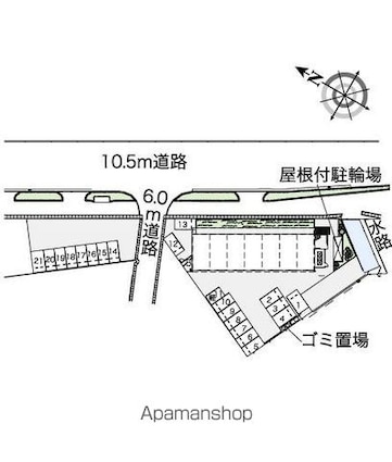 レオパレスファミーユⅡ[1K/31.33m2]の配置図