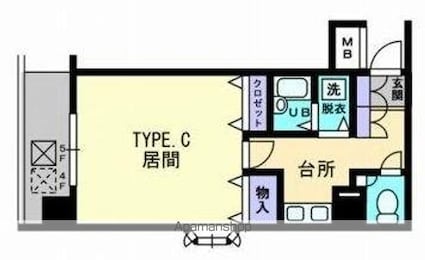 リマーク上之町[1K/33.33m2]の間取図