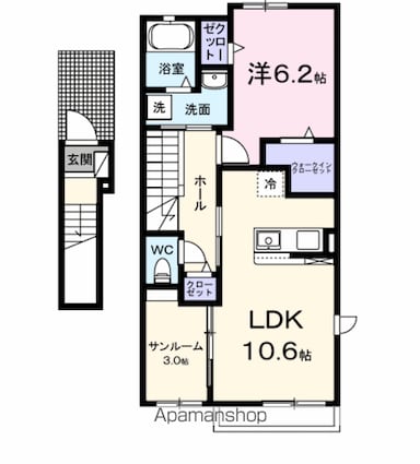 ソル・レヴァンテ　Ⅰ[1LDK/51.64m2]の間取図