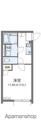 クレイノガーデンハイム[1K/22.94m2]の間取図
