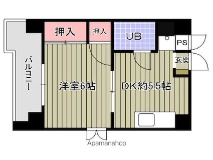 第３久保井ビル[1DK/25.19m2]の間取図