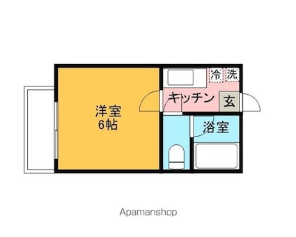 ルエメゾンロワール白木原[1R/17.68m2]の間取図