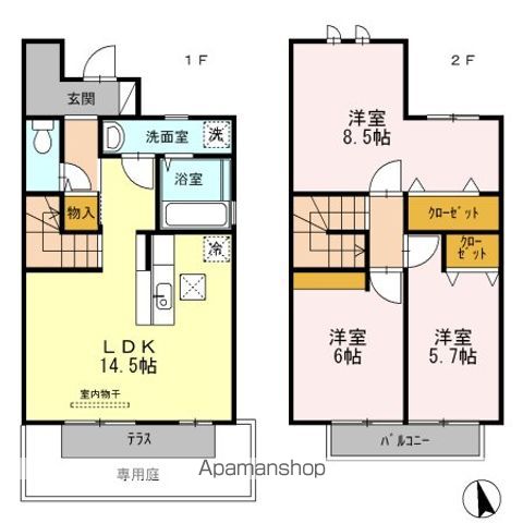 テラスハウスKOUの間取り写真