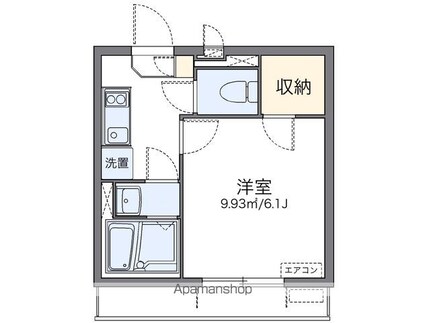 レオネクストラフェリア[1K/21.71m2]の間取図