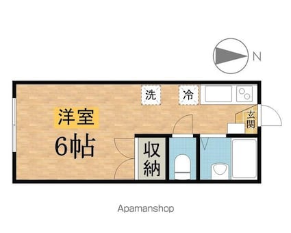 グリーンフィールド[1R/20.66m2]の間取図