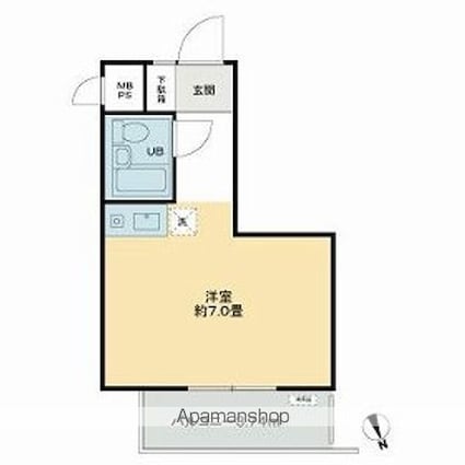 ライオンズマンション西新宿第７[1R/18.92m2]の間取図