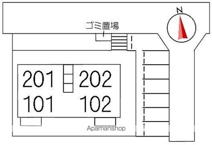 ブリリアントハイツ[2DK/50.91m2]の配置図