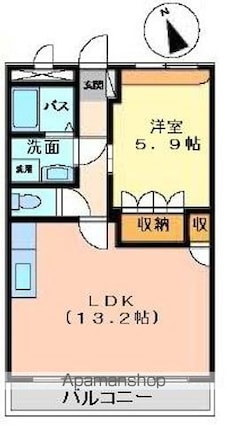 ル・ボヌール[1LDK/45.63m2]の間取図