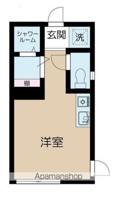 フェリーチェ中野坂上[1R/14.44m2]の間取図