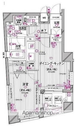 デュオ・スカーラ亀戸[1LDK/37.83m2]の間取図