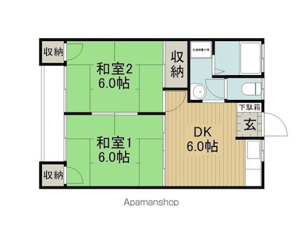 コーポインター９０[2DK/41.25m2]の間取図