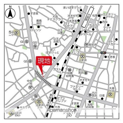 東京都大田区山王３丁目[1K/25.51m2]の配置図