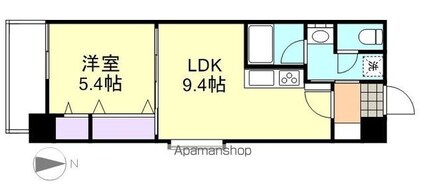 ＣＯＣＯ白楽町[1LDK/42.84m2]の間取図