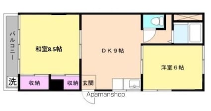 真砂マンション[2DK/48.4m2]の間取図