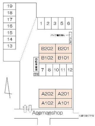 香川県高松市寺井町[2DK/42.23m2]の配置図