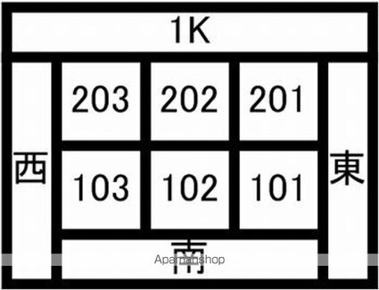 コーポまるきⅡ[1K/26.4m2]の配置図
