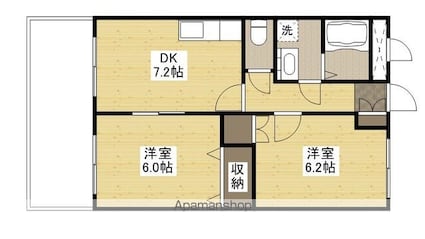 ジューエイハイツ[2DK/45.63m2]の間取図