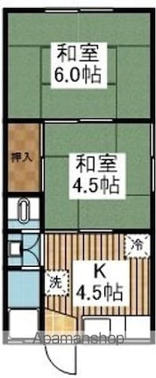 蒲原町アパート[2K/30.51m2]の間取図