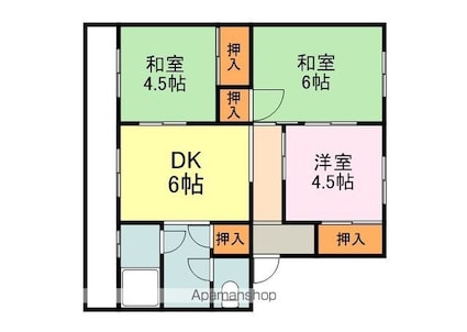 広島県福山市春日町吉田[3DK/54.18m2]の間取図