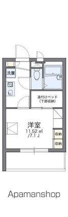 レオパレスリベール[1K/19.87m2]の間取図