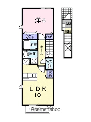 レーベン・バオム　Ａ[1LDK/42.8m2]の間取図