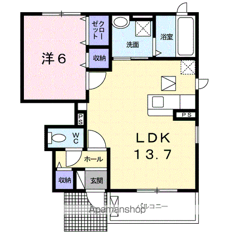 和歌山市木ノ本のアパートの間取り