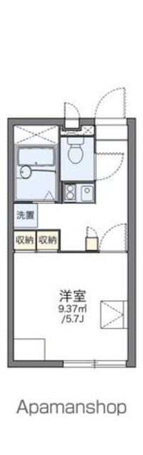 レオパレスＲ２５０岡山東[1K/20.28m2]の間取図