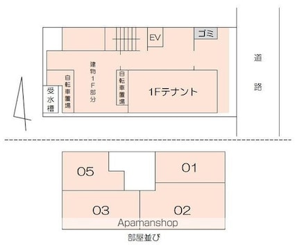 パサル藤塚[1K/29.58m2]の配置図