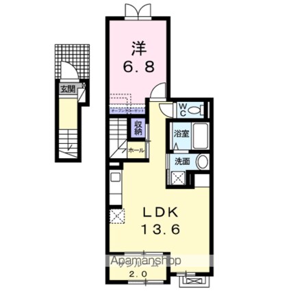 ハーベスト[1LDK/51.13m2]の間取図