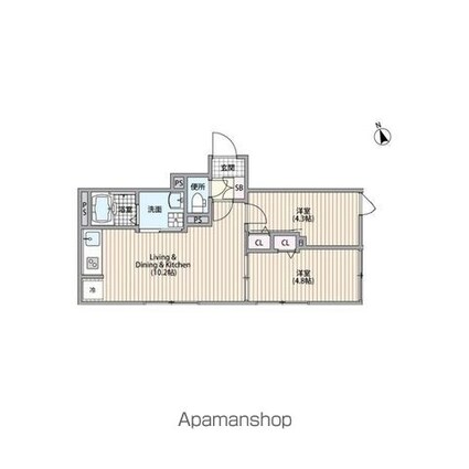 ＨＪクラウンⅠ[2LDK/41.39m2]の間取図