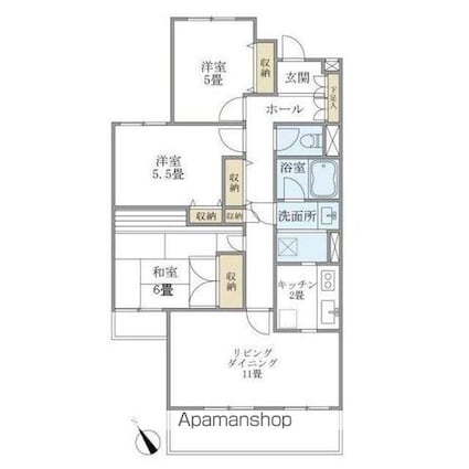 ベル富士見丘[3LDK/84.84m2]の間取図