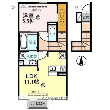 メディオカーサＹ[1LDK/46.28m2]の間取図