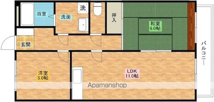 あすなろ[2LDK/56.25m2]の間取図