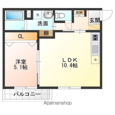 CEDAR HALL YAMADA ONEの間取り写真