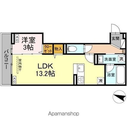 Ｄーｒｅｓｉｄｅｎｃｅ明神[1LDK/40.64m2]の間取図