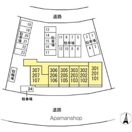 サンシャインヒルズ厨[1LDK/49.68m2]の配置図