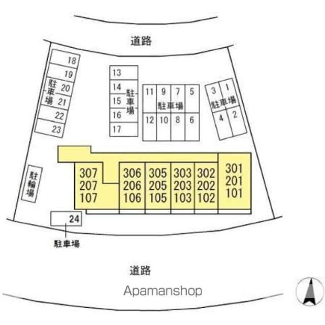 サンシャインヒルズ厨[1LDK/49.68m2]の配置図