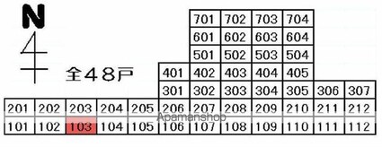 アルファ二番町１０３号[1R/18.58m2]の配置図