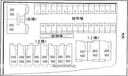 キャトル・セゾンⅡ[1LDK/42.37m2]の配置図