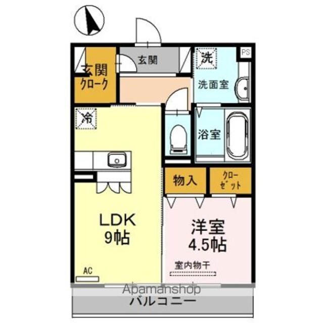 グレイス　Ａ棟[1LDK/40.18m2]の間取図