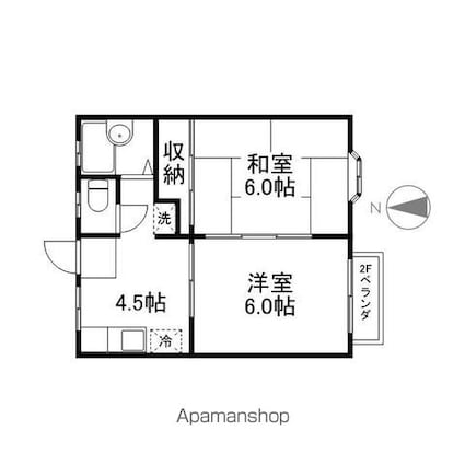 アムール十里[2K/34.78m2]の間取図