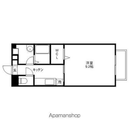 シャルマン愛知川[1K/30.94m2]の間取図
