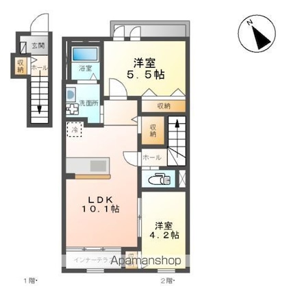 ブルーム三神峯[2LDK/55.66m2]の間取図
