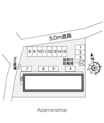 レオパレスエスポワール[1K/22.35m2]の配置図