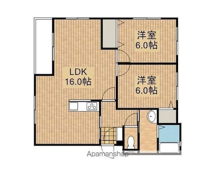 キャルバリー前九年[2LDK/58.94m2]の間取図