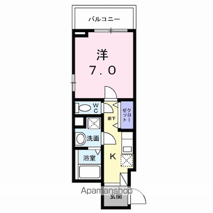 フラッグシップ中町[1K/27.42m2]の間取図